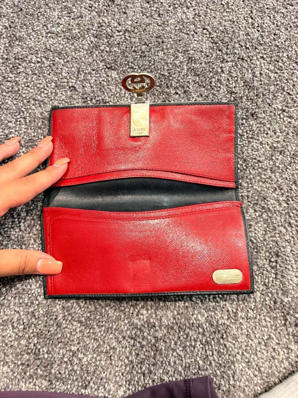 Vintage 2000s Gucci GG Monogram Continental Clutch Wallet with Web Stripe - Picture 8 of 15